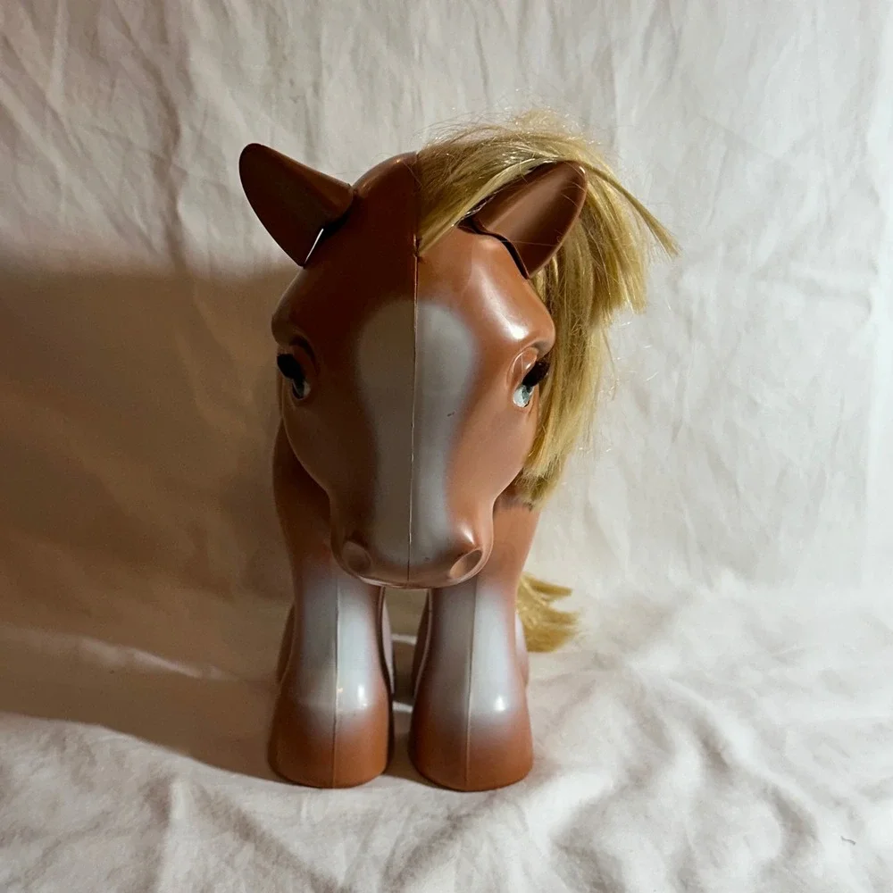 Vintage My Little Pony Horse Toy Kids 11in Brown Rooted Blonde Mane Sleep Eyes